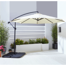 Neo 3M Outdoor Waterproof Freestanding Parasol , Cover & Water Base – Cream or Grey